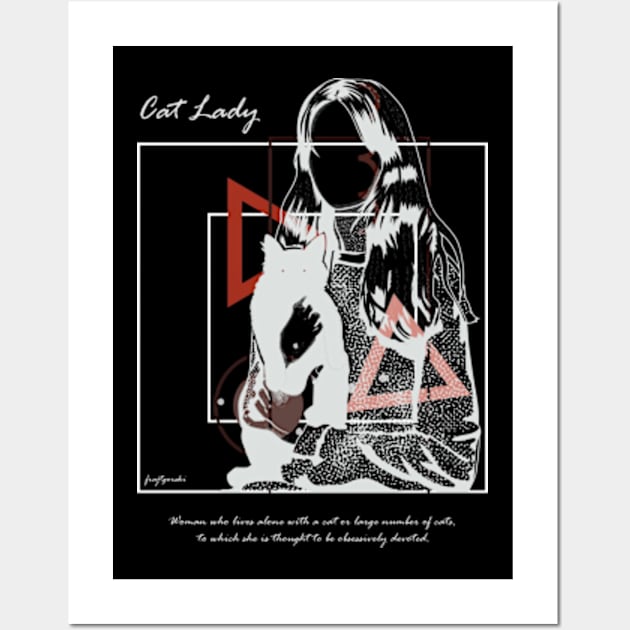 Cat Lady version 6 Wall Art by Frajtgorski